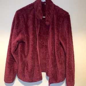 UNIQLO fuzzy zip-up.